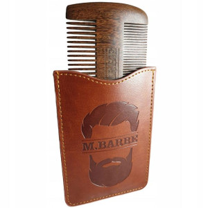 M.BARBE Drewniany Grzebień do Brody + ETUI