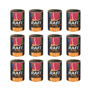 Pakiet Rafi Karma Dla Psa z Kaczką, Borówką i Żurawiną 12 x 800 G