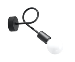 Nowoczesny Kinkiet SUPEŁ Czarny Lampa Ścienna Oprawa E27 LED Sollux