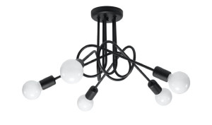 Nowoczesny Żyrandol SUPEŁ 5 Czarny Lampa Sufitowa Oprawa E27 LED Sollux