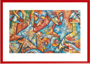 Rama aluminiowa czerwona 50x50 ramka