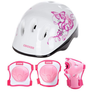 Zestaw różowy CROXER Neve Ochraniacze M + Kask M