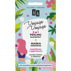 AA VOYAGE 2w1 peeling grubozi.+maska olej monoi&hibiskus 2x5ml