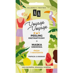 AA VOYAGE 2w1 peeling grubozi.+maska papaja&ananas 2x5ml