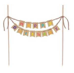 Topper na tort Happy Birthday krafotowy 20cm 1 sztuka DC2663 / KK2663