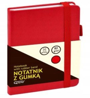 Notatnik Notes Grand Z Gumką A6 W Kratkę Czerwony
