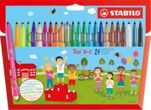 Flamastry Trójkątne Stabilo Trio A-Z 24 sztuki