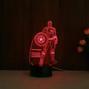 Lampka Nocna 3d Avengers Kapitan Ameryka Pilot