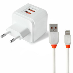 Ładowarka sieciowa VIDVIE PLE207 2.4A 2xUSB + kabel iPhone