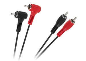 Kabel 2 RCA - 2 RCA kątowy 3m