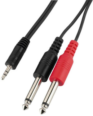Kable połączeniowe audio 1 x wtyk 3.5mm stereo na 2 x wtyk 6.3mm mono
