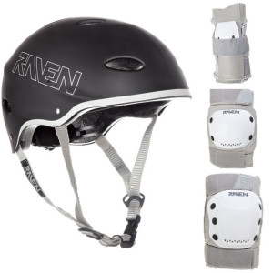 Zestaw RAVEN Kask F511 Black M+ Ochraniacze M