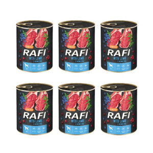 Pakiet Karma Dla Psa Rafi z Jagnięciną, Borówką i Żurawiną 6 x 800 G