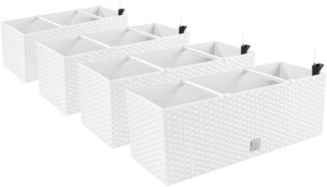 4x Donica skrzynia balkonowa RATO CASE DRTC600 Doniczka + system BIAŁY