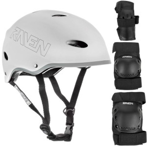 Zestaw RAVEN Kask F511 Grey M + Ochraniacze M
