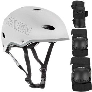 Zestaw RAVEN Kask F511 Grey S + Ochraniacze S