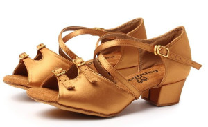 Buty Do Tańca Taneczne Cieliste Opalone Klamry 3cm 33