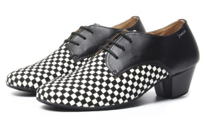 Męskie Buty Do Tańca Taneczne Skórzane W Kratkę 43