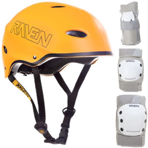 Zestaw RAVEN Kask F511 Orange M+ Ochraniacze M