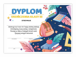 Dyplom Ukończenia Klasy Trzeciej - Plecak