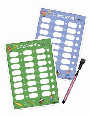 Karta Pracy Dodawanie/odejmowanie + Pisak - A4