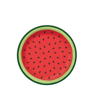 Talerzyki Papierowe Okrągłe Watermelon 18cm 10szt