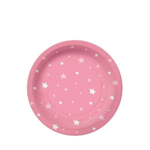 Talerzyki Papierowe Gwiazdy Róż 18cm 10 Szt.