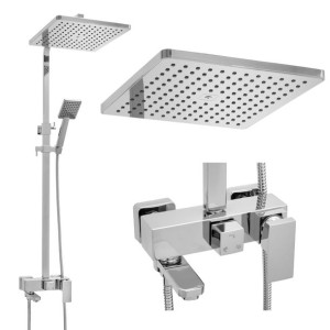 Zestaw prysznicowy do wanny chrom bateria deszczownica 30 cm -Yoka