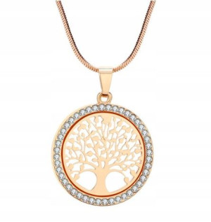 Choker Naszyjnik Złoty Łańcuszek Drzewko Swarovski
