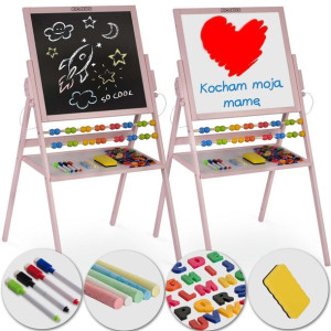 Magnetyczna kredowa tablica obrotowa dla dzieci Ricokids różowa