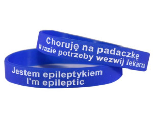 Bransoletka Opaska Dla Epileptyka Mam Padaczkę Jestem Epileptykiem 16cm