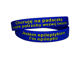 Bransoletka Opaska Dla Epileptyka Mam Padaczkę Jestem Epileptykiem 23cm