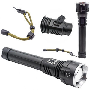 Latarka Metal Zoom Survival Mega Mocny Led 26cm