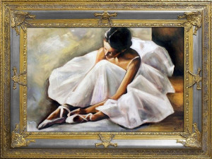 Obraz olejny ręcznie malowany 120x90cm Baletnica