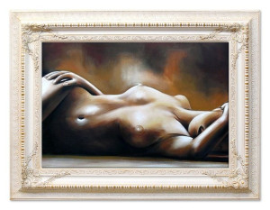 Obraz ręcznie malowany na płótnie 90x120cm akt kobiecy
