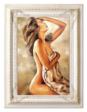 Obraz ręcznie malowany na płótnie 90x120cm akt kobiecy
