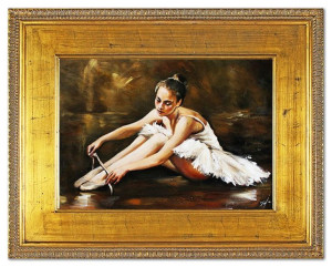 Obraz olejny ręcznie malowany 102x82cm Baletnica