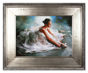 Obraz olejny ręcznie malowany 102x82cm Baletnica