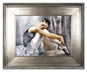 Obraz olejny ręcznie malowany 102x82cm Baletnica