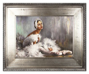 Obraz olejny ręcznie malowany 102x82cm Baletnica