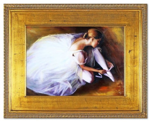 Obraz olejny ręcznie malowany 102x82cm Baletnica