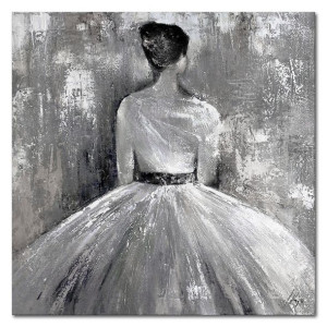 Obraz olejny ręcznie malowany 90x90cm Baletnica