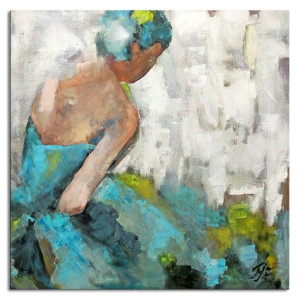 Obraz olejny ręcznie malowany 90x90cm Baletnica
