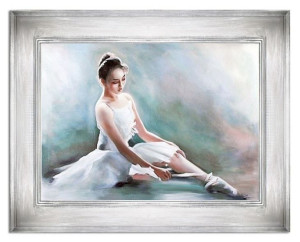 Obraz olejny ręcznie malowany 96x76cm Baletnica