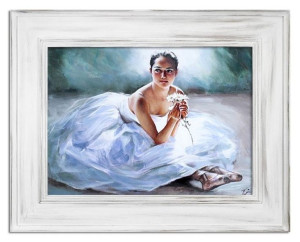 Obraz olejny ręcznie malowany 96x76cm Baletnica