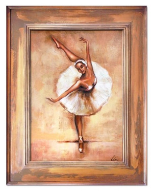 Obraz olejny ręcznie malowany 76x96cm Baletnica