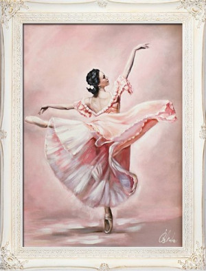 Obraz olejny ręcznie malowany 64x84cm Baletnica