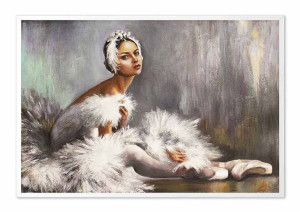 Obraz olejny ręcznie malowany 93x63cm Baletnica