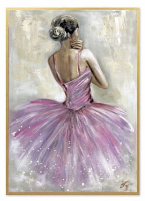 Obraz olejny ręcznie malowany 63x93cm Baletnica