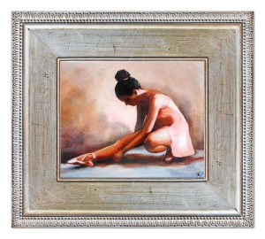Obraz olejny ręcznie malowany 82x72cm Baletnica
